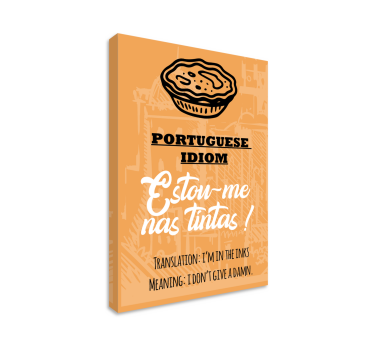 Quadro com letras Português dizendo que a tradução não importa - TenStickers