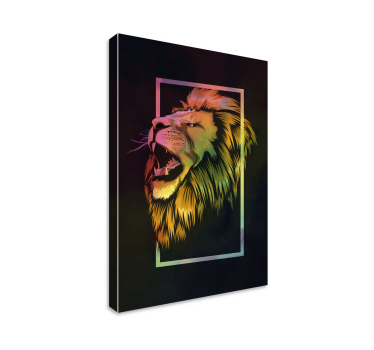Quadro animais rugido majestoso de leão - TenStickers