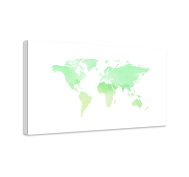 Quadro decorativo mapa mundi Pintado de verde - TenStickers