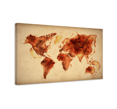 Quadro decorativo mapa mundi Aquarela - TenStickers