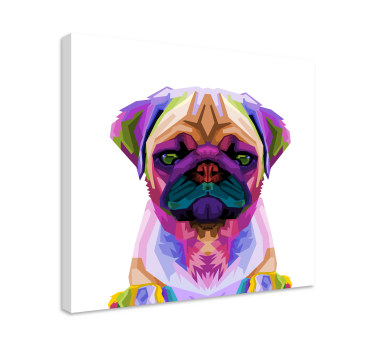 Quadro Decorativo de cães Pug pop art - TenStickers