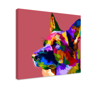 Quadro Decorativo de cães Pastor alemão arco-íris - TenStickers