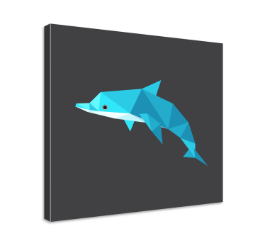 Quadro de animais Golfinho de origami - TenStickers
