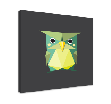 Quadro de animais Coruja de origami - TenStickers