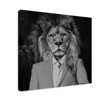 Quadro animais leão de terno - TenStickers