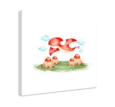 Quadro de dinossauro criatura vermelha voadora - TenStickers