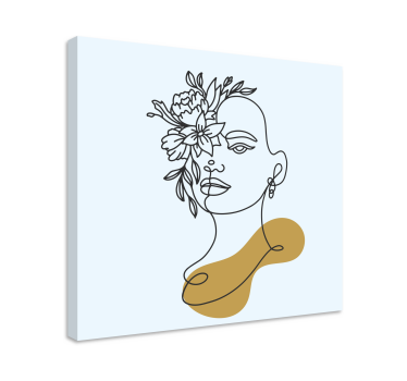 Quadro de arte retrato floral abstrato - TenStickers