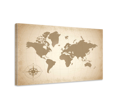 Quadro decorativo mapa mundi Vintage velho - TenStickers
