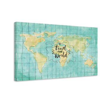Quadro decorativo mapa mundi Viajar o mundo - TenStickers