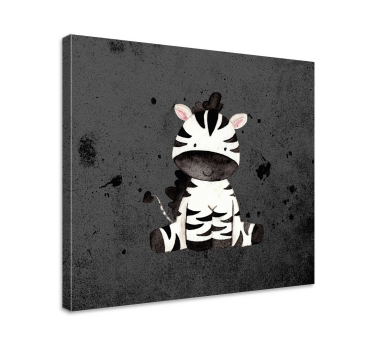 Quadro animais personagem zebra fofo - TenStickers
