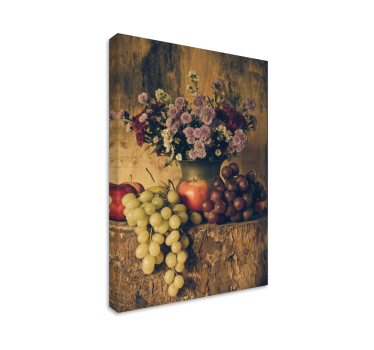 Quadro Decorativo de vinícola Escova pintando uvas e vaso - TenStickers