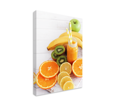 Quadro Decorativo de vinícola Laranjas e maçãs descascadas - TenStickers