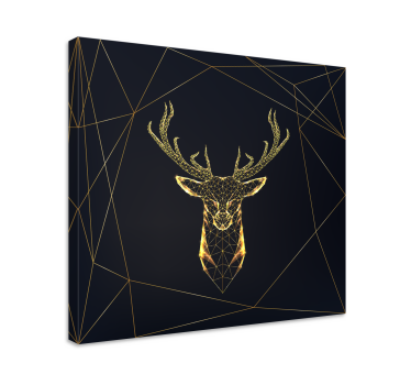 Quadro Decorativo nórdico Veado geométrico com ouro - TenStickers