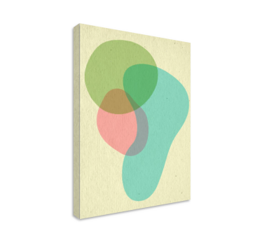 Quadro decorativo abstrato composição de formas fluidas - TenStickers