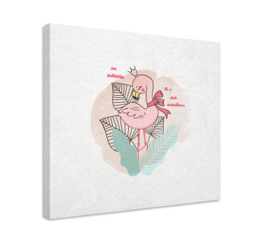 Quadro animais flamingo com laço - TenStickers