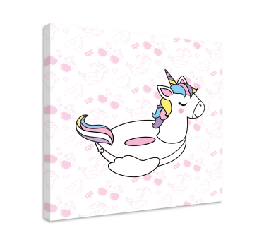 Quadro unicórnio com óculos de sol rosa - TenStickers