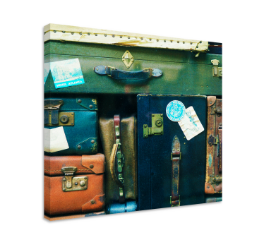 Quadro vintage coleção de malas de viagem - TenStickers