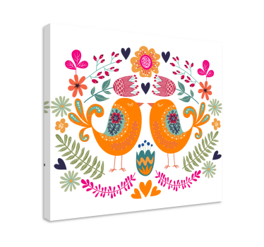 Quadro de pássaros design de pássaros apaixonados - TenStickers