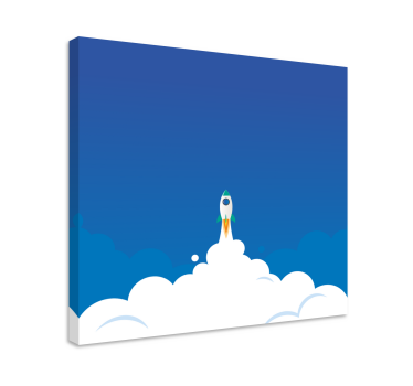 Quadro de dinossauro aventura de lançamento de foguete - TenStickers