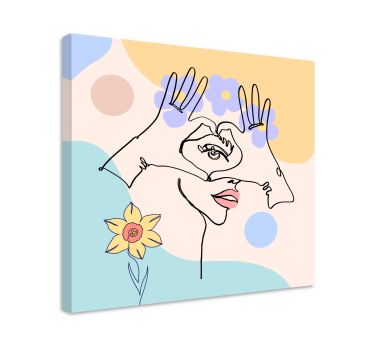 Quadro de arte linha abstrata feita à mão - TenStickers