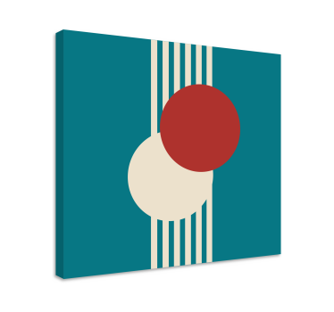 Quadro geométrico Dois círculos arte abstrata - TenStickers