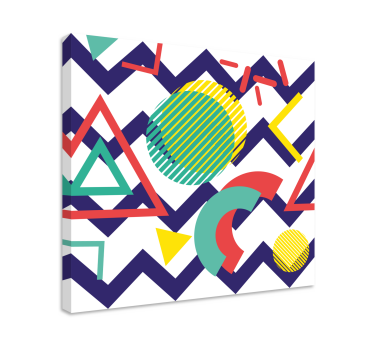 Quadro geométrico Pintura de cores fortes - TenStickers
