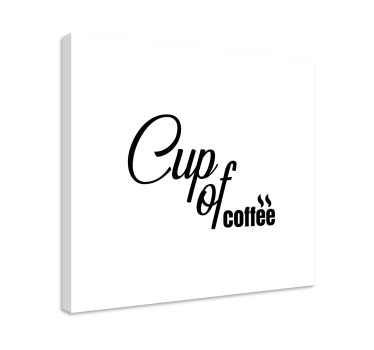 Quadro com letras xícara de café - TenStickers