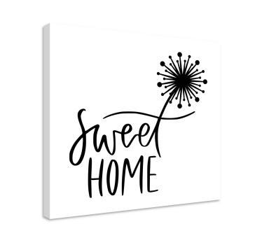 Quadro com letras Lar doce lar com dentes-de-leão - TenStickers