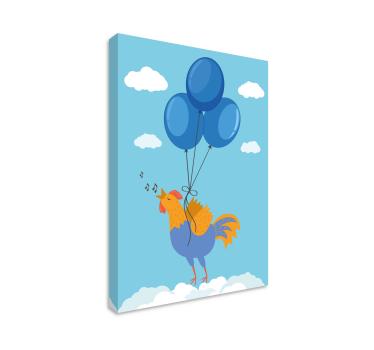 Quadro animais balões do galo cantor - TenStickers