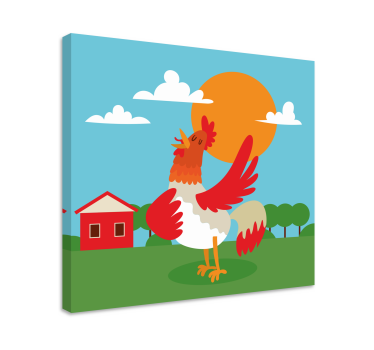 Quadro animais galo celebrando o amanhecer - TenStickers