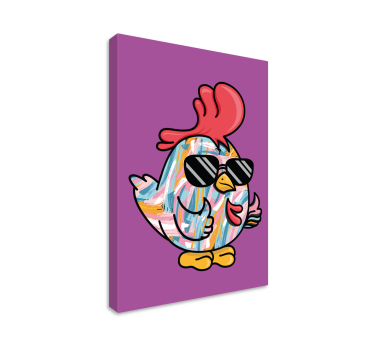 Quadro animais personagem galinha descolada - TenStickers