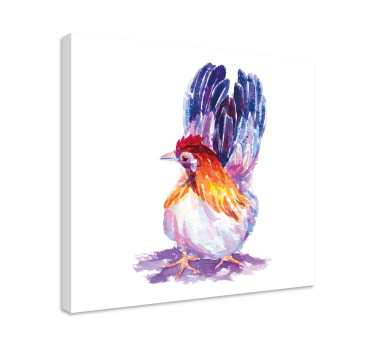 Quadro de pássaros com figura de galo colorido - TenStickers