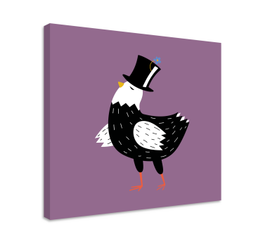 Quadro de pássaros elegante com chapéu - TenStickers