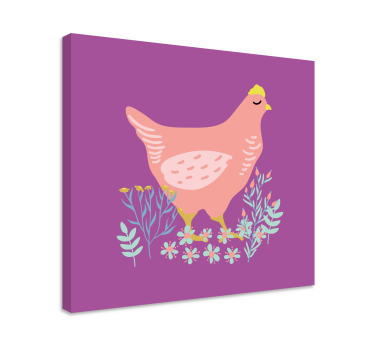 Quadro animais galinha rosa encantadora - TenStickers