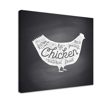 Quadro Decorativo de pássaros Quadro de frango vintage - TenStickers