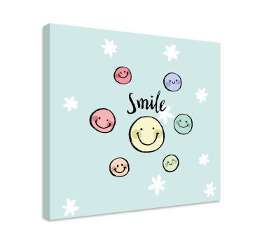 Quadro com letras coleção rosto sorridente - TenStickers