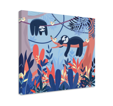 Quadro animais preguiças no galho - TenStickers