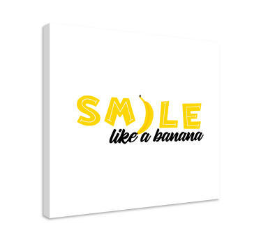 Quadro com letras sorria como uma banana - TenStickers