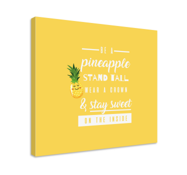 Quadro com letras Citação engraçada com abacaxi - TenStickers