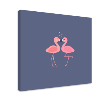 Quadro Decorativo hall de entrada Flamingos formando um coração - TenStickers