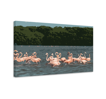 Quadro de pássaros em formação de flamingos - TenStickers