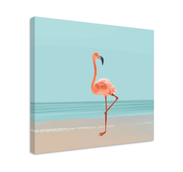 Quadro sala de casamento Foto de flamingo na areia - TenStickers