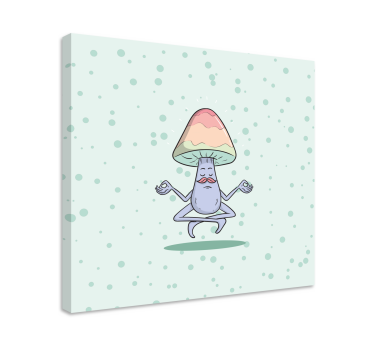 Quadro frase personagem cogumelo meditativo - TenStickers