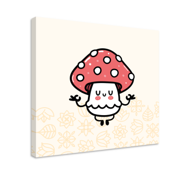 Quadro de dinossauro personagem cogumelo fofo - TenStickers