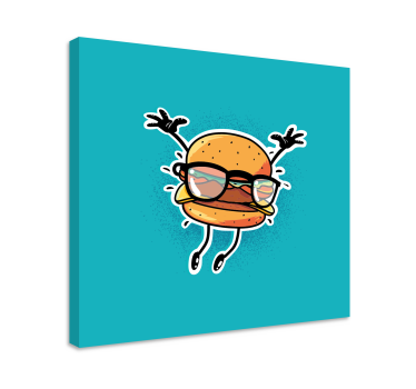 Quadro frase personagem do hambúrguer feliz - TenStickers