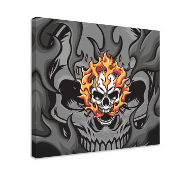 Quadro frase caveira com chamas - TenStickers