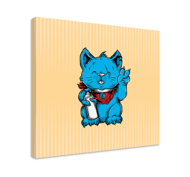 Quadro com gatos gato azul brincalhão - TenStickers