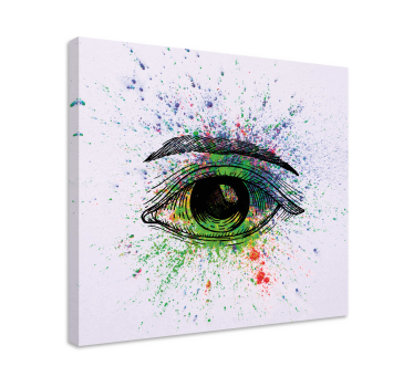 Quadro Decorativo abstrato respingos de olhos vibrantes - TenStickers