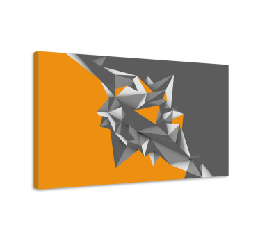 Quadro em 3D Formas abstratas geométricas cinza e laranja - TenStickers