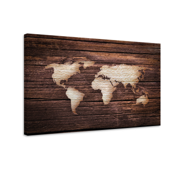 Quadro em 3D Marrom de madeira - TenStickers